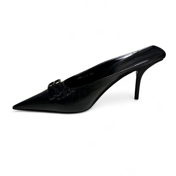 Balenciaga Women's Black Square Knife BB Mule Size 38 NEW IN BOX - Picture 7 of 16